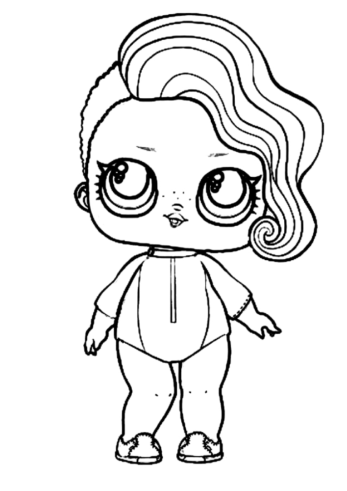 The doll looks sideways Coloring page Print